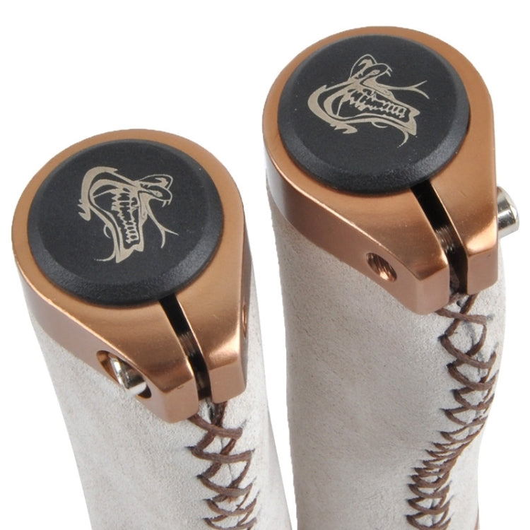Bicycle MTB Bike Lock-on Comfort Leather Handlebar Hand-Stitched Grips