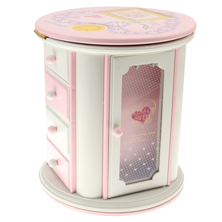 Jewelry Box Case Casket with Mirror & Built-in Music Novelty Gift (No.151B)(Pink)