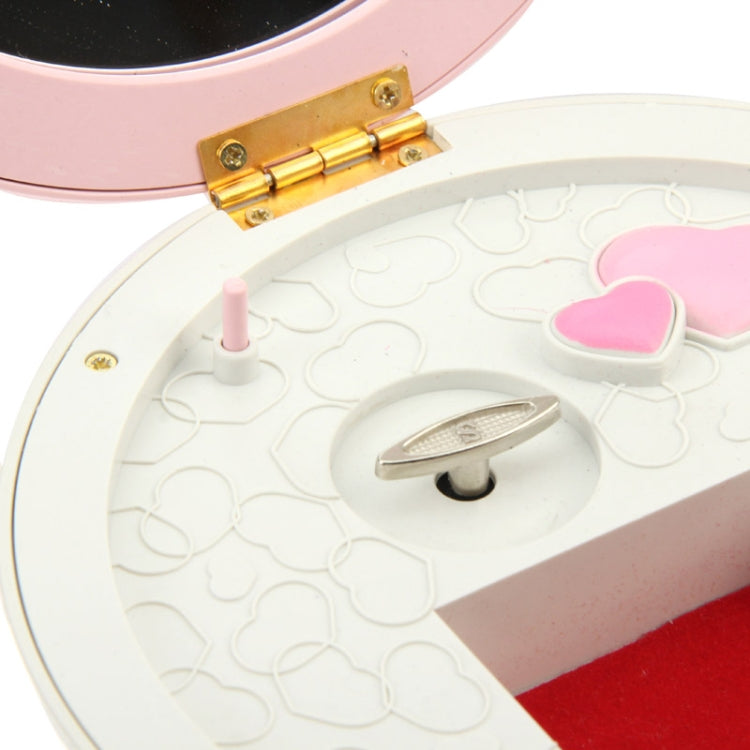 Jewelry Box Case Casket with Mirror & Built-in Music Novelty Gift (No.151B)(Pink)