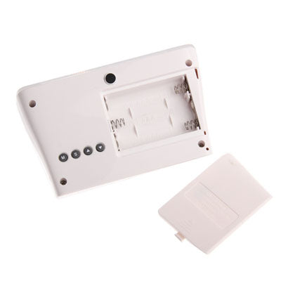 Green LED Light Message Board + LCD Screen Display Clock (Alarm / Temperature / Calendar / Birthday) with Fluorescence Pen(White)