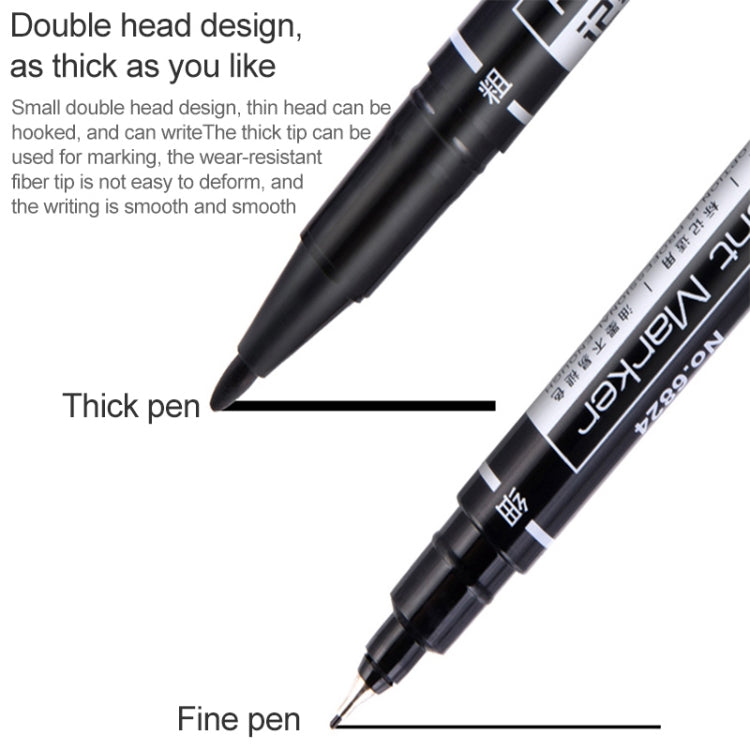 12 PCS Marker Pen Combo, Black Ink , No. 6824