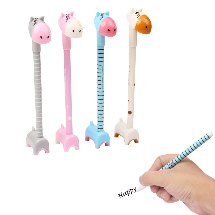 4 PCS Creative Donkey Style Gel Ink Pen & Pen Holder, Random Color Delivery