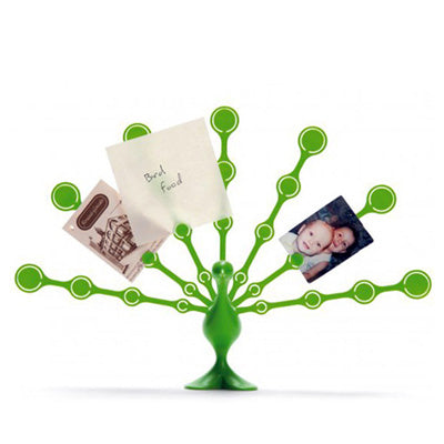 Peacock Multifunction Card Folder/ Note Paper / Photo Holder (Green)