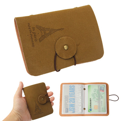 Eiffel Tower Pattern Velour Leather 20 Cards Case Holder Bank Card Bag Pouch