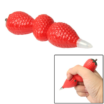 Lifelike Strawberry Shaped Style Ball Point Pen Magnetic Fridge Hanger
