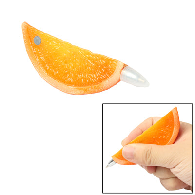 Lifelike Orange Shaped Style Ball Point Pen Magnetic Fridge Hanger