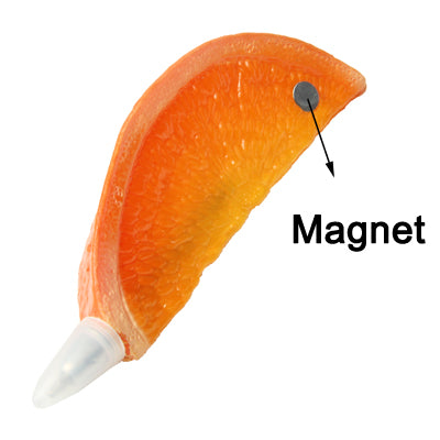 Lifelike Orange Shaped Style Ball Point Pen Magnetic Fridge Hanger