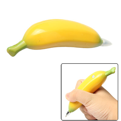 Lifelike Banana Shaped Style Ball Point Pen Magnetic Fridge Hanger