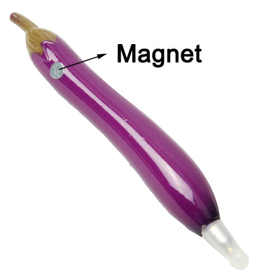 Lifelike Eggplant Shaped Style Ball Point Pen Magnetic Fridge Hanger
