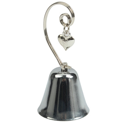 Stylish Silver Bell Style Name Card Holder with Heart Pendant