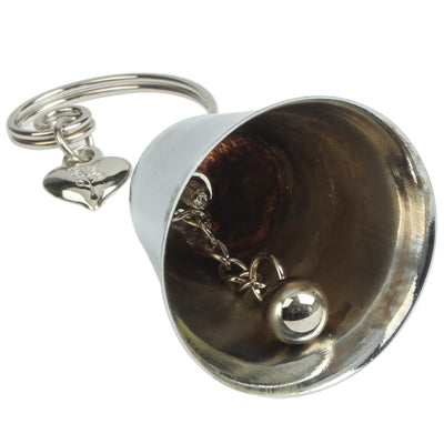 Stylish Silver Bell Style Name Card Holder with Heart Pendant