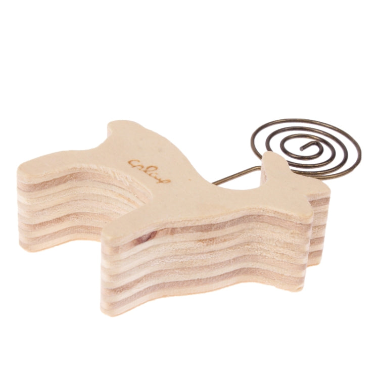 Creative Wooden Cartoon Animal Message Clip / Paper Clip / Business Card Holder (Deer)
