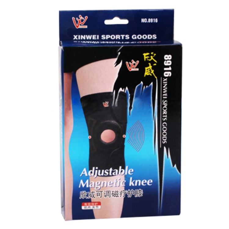 Adjustable Single Magnetic Treatment Cut-out Stretchy Knee Shield Support Protector Gear