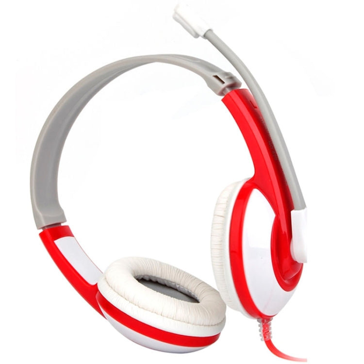 Universal Stereo Headset with Mic for Computer, Cable Length: about 2m (Red + White + Grey)