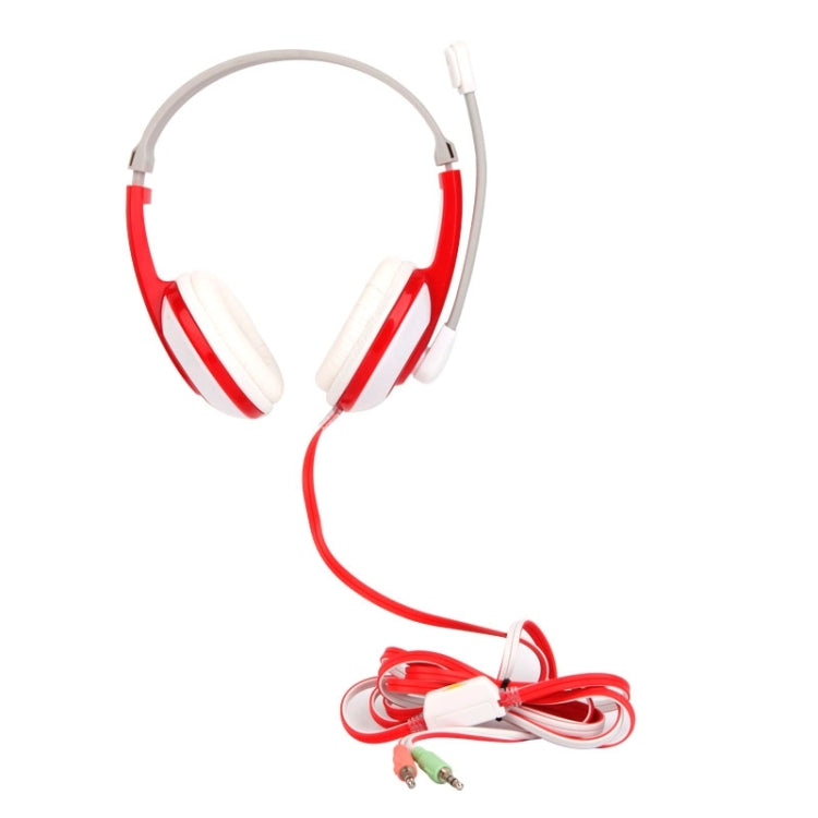 Universal Stereo Headset with Mic for Computer, Cable Length: about 2m (Red + White + Grey)