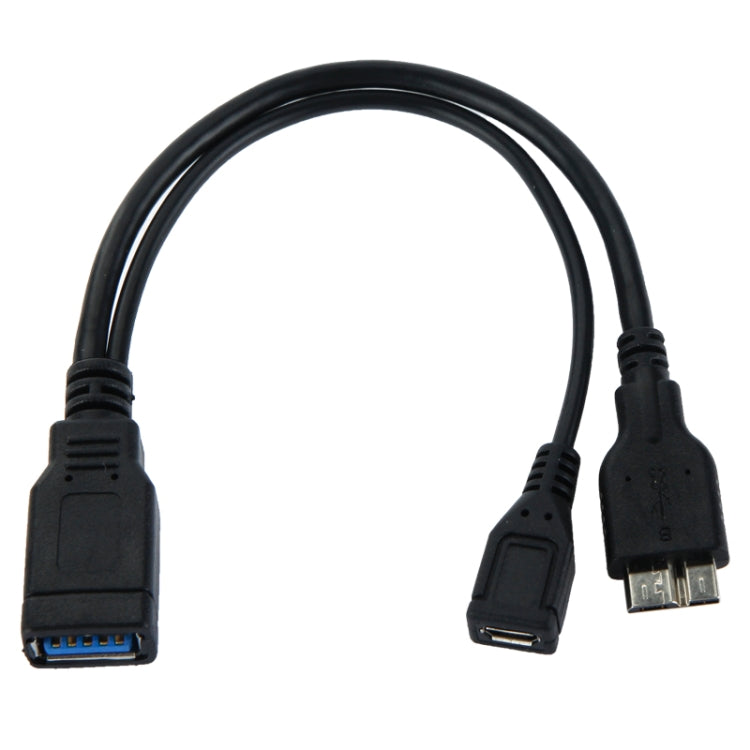 USB 3.0 AF to USB 3.0 Micro B and USB 2.0 Micro B Cable, Length: 20cm