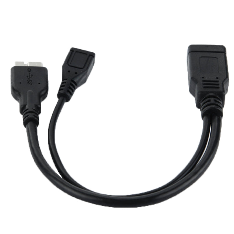 USB 3.0 AF to USB 3.0 Micro B and USB 2.0 Micro B Cable, Length: 20cm