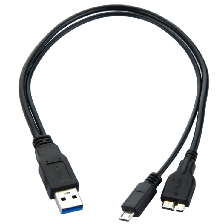USB 3.0 AM to USB 3.0 Micro B and USB 2.0 Micro B Cable, Length: 35cm