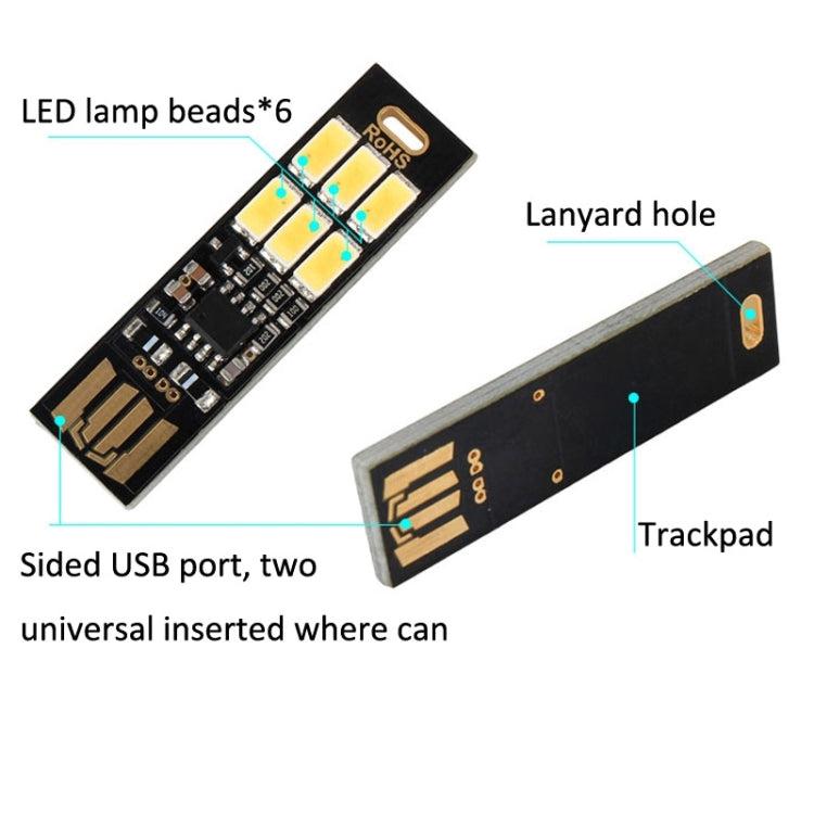 Portable Double Sided USB Touch Light with 6pcs LED