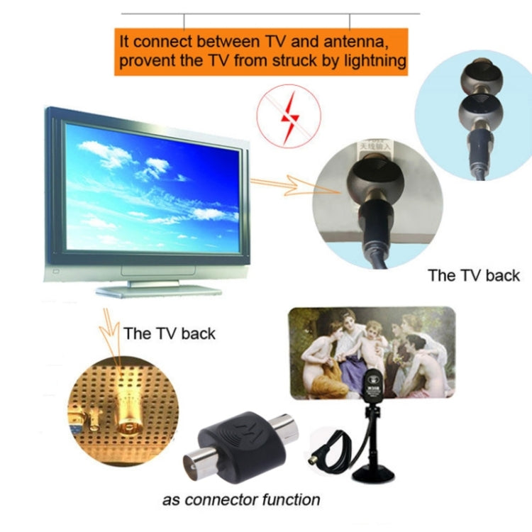 ICE Male to Female Adapter, 90~240V TV Lightning Protector / TV Lightning Arrester