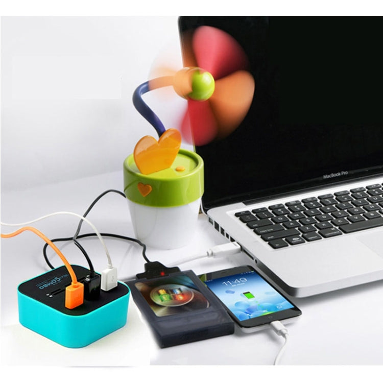 2 in 1 USB 2.0 M2 / TF / SD / MMC / MS / MS PRO DUO Card Reader & 3-port HUB