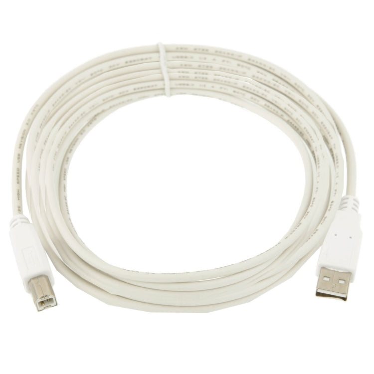 USB 1.1 AM to BM Printer Data Cable, Length: 5m(White)
