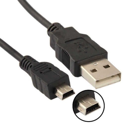 USB 1.1 AM to Mini 5pin USB Cable, Length: 0.6m(Black)