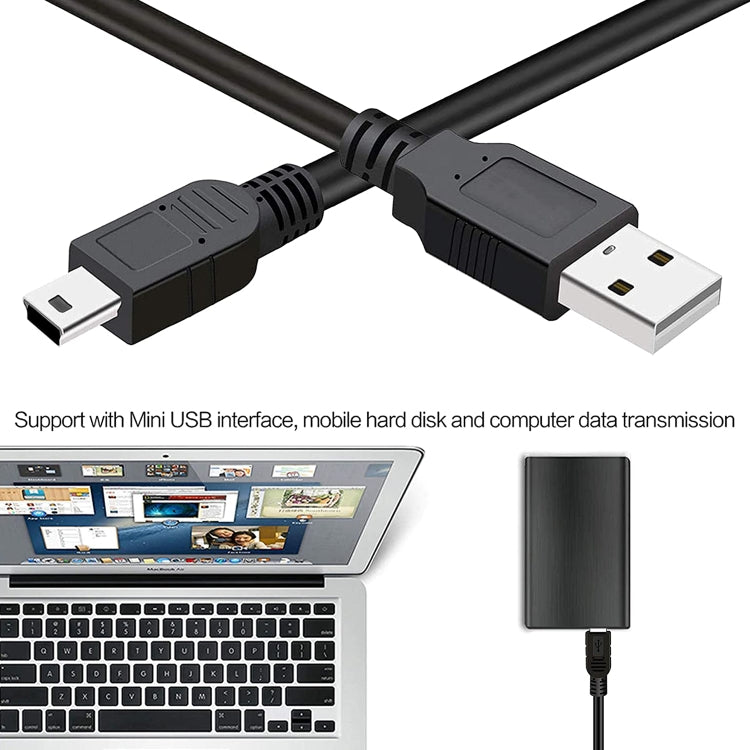 USB 2.0 AM to Mini 5pin USB Cable, Length: 1.5m(Black)