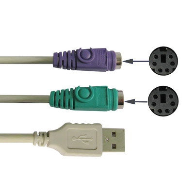 USB to PS/2 Adapter Cable for keyboard and Mouse ,