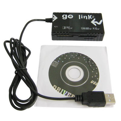 USB Go-Link PC to PC Cable with Universal Card Reader(Black)
