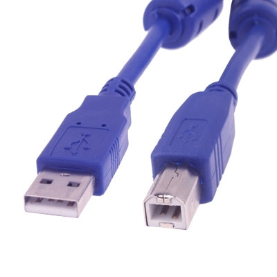 Normal USB 2.0 AM to BM Cable, with 2 core, Length: 3m(Blue)