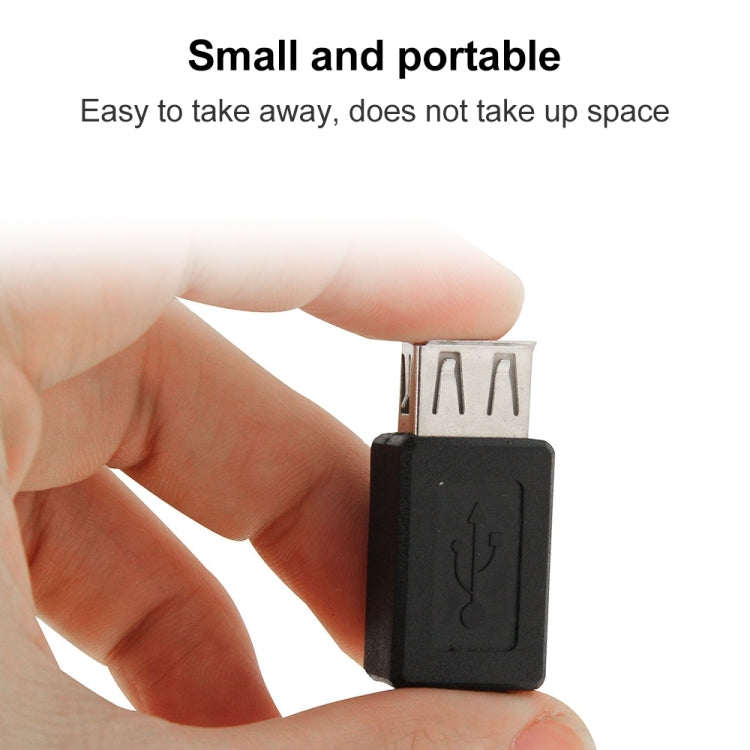 USB 2.0 AF to Mini 5 Pin USB Female Adapter(Black)