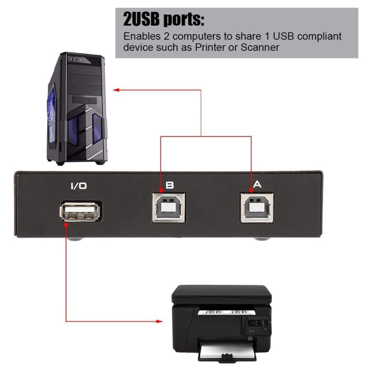 2 Port USB Data Switch(Black)