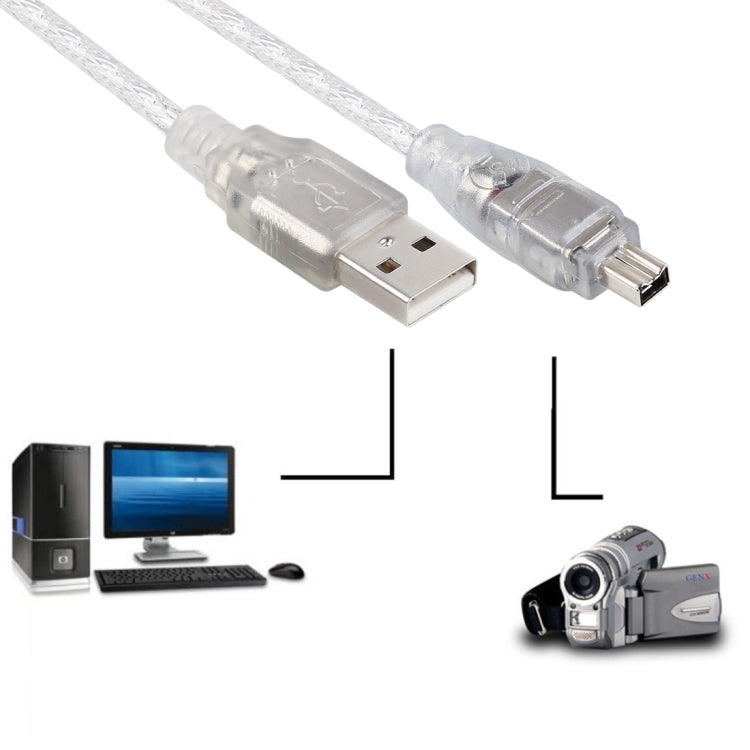 High Quality IEEE 1394 FireWire 6 Pin to 4 Pin Cable, Length: 1.2m