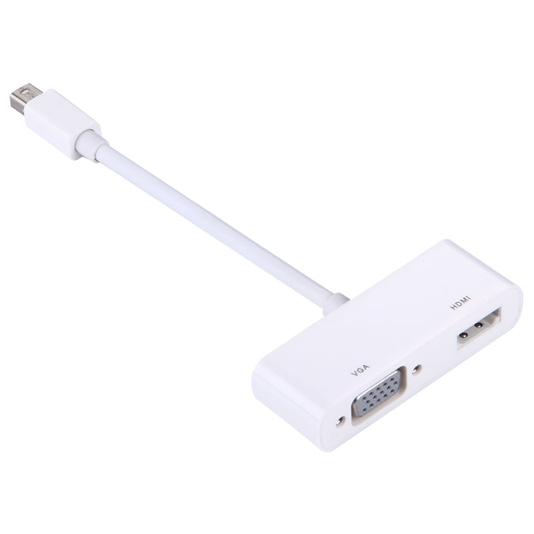 Mini DisplayPort to HDMI + VGA Cable Adapter, Length: 15cm(White)