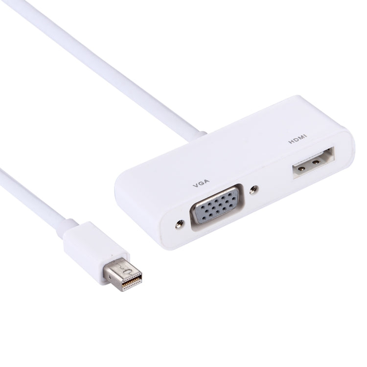 Mini DisplayPort to HDMI + VGA Cable Adapter, Length: 15cm(White)
