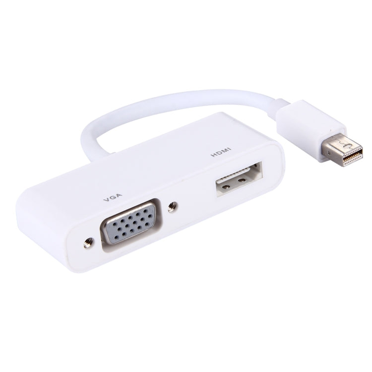Mini DisplayPort to HDMI + VGA Cable Adapter, Length: 15cm(White)