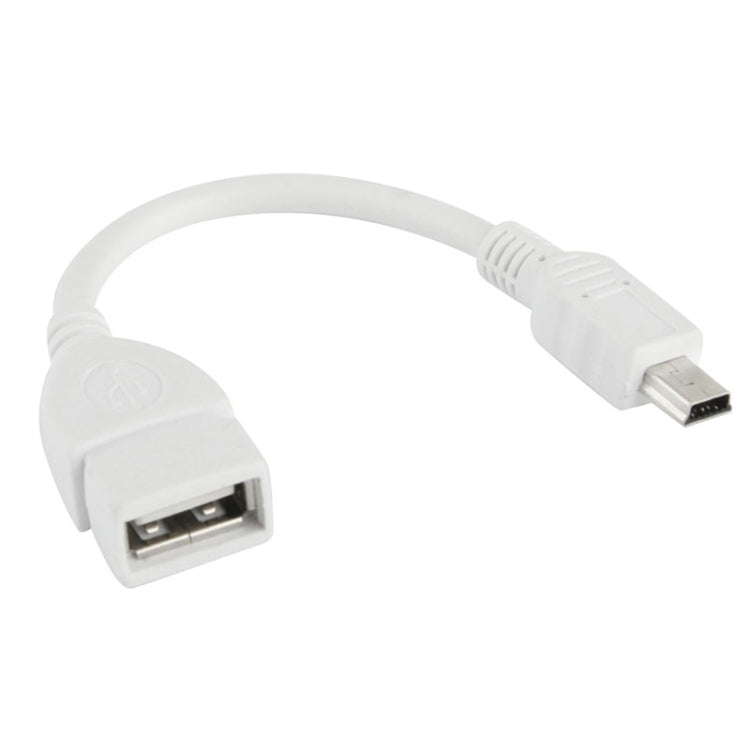 Mini 5-pin USB to USB 2.0 AF OTG Adapter Cable, Length: 12cm(White)