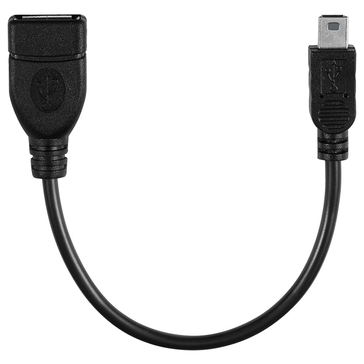Mini 5-pin USB to USB 2.0 AF OTG Adapter Cable, Length: 12cm(Black)