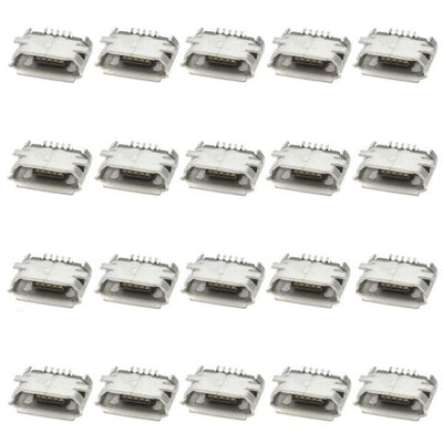 Micro USB 5-Pin Female SMT Socket Connector (20 Pcs in One Package, the Price is for 20 Pcs)(Silver)