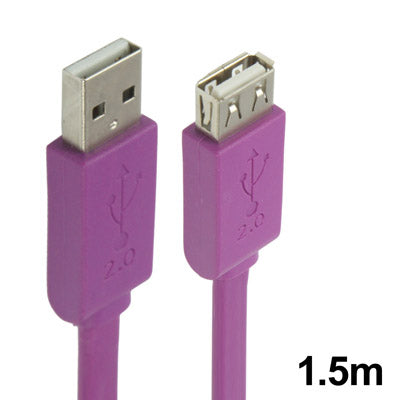 Noodles Style USB 2.0 AM to AF Data Transfer Cable, Length: 1.5m (Purple)