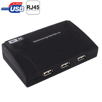 USB 2.0 Network Server (Share LPR Printers, USB Devices Over Wired Ethernet or a Wireless Networking)(Black)
