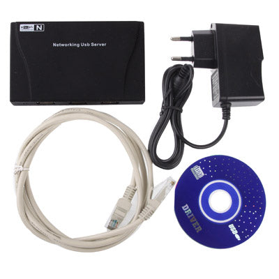 USB 2.0 Network Server (Share LPR Printers, USB Devices Over Wired Ethernet or a Wireless Networking)(Black)