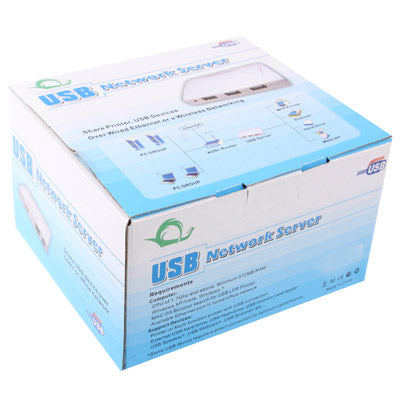 USB 2.0 Network Server (Share LPR Printers, USB Devices Over Wired Ethernet or a Wireless Networking)(Black)