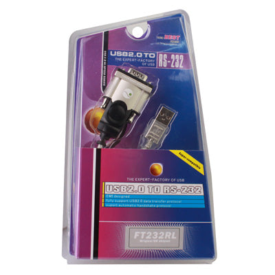 USB 2.0 to RS-232 Male Cable, Length: 1.5m