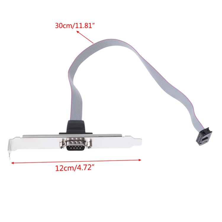 DB9 9pin Com Port host case Cable / RS232 port plate cable, Length: 36cm(Grey)