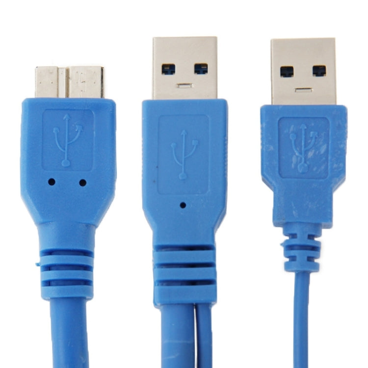 Dual A to Micro-B USB 3.0 Y Cable, Cable Length: 50cm