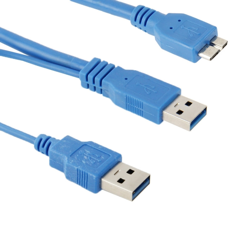 Dual A to Micro-B USB 3.0 Y Cable, Cable Length: 50cm
