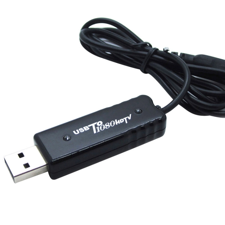 A390 USB Computer HD Video Output TV USB to 1080P HDTV Sharing Cable Memory Play, Cable Length: 120cm(Black)