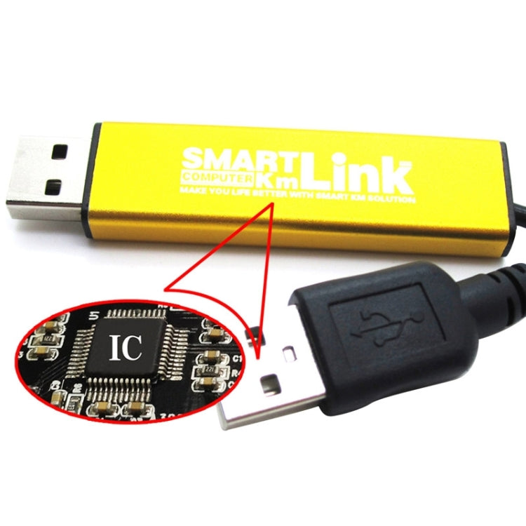 A820 USB Intelligent Computer Data Link, Support File Sharing & High Speed Data Transmission & Keyboard and Mouse Operation Device, Length: 110cm (Yellow + Black)